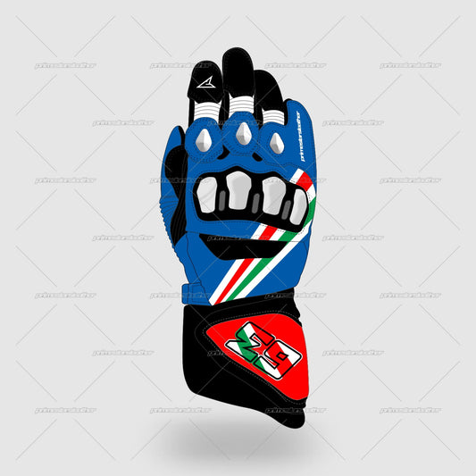 Francesco Bagnaia Italian GP 2024 Motorcycle Race Leather Gloves