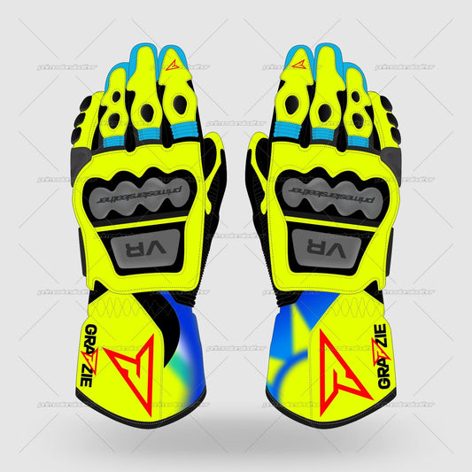 Valentino Rossi Grazie Vale MotoGP 2021 Race Gloves